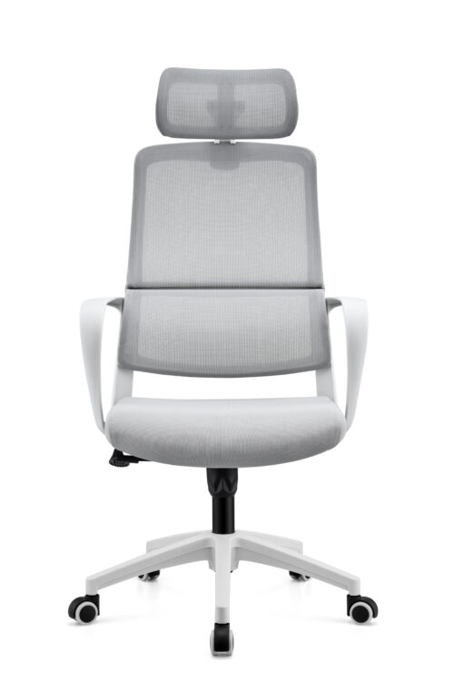BL-861AG Adjustable Headrest White Office Chair